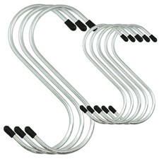 RUBBER END S HOOKS Large Stainless Steel Storage Loop Hangers HEAVY DUTY 3" 5"