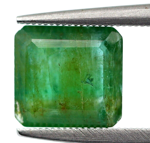 Octagon 1.23 Ct Genuine Natural Green Emerald Zambia 6x5 MM Size Loose Gemstone - Picture 3 of 11