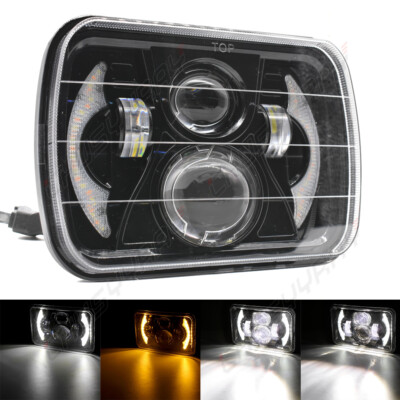 5x7 7x6 LED Headlights With High/Low Beam & DRL For Ford Econoline E-100 To E-350