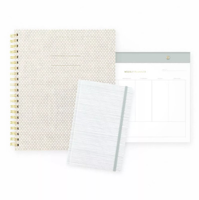Sugar Paper Essentials 100pg Ruled Notebook 11''x9.625'' Spiral White Dot: College