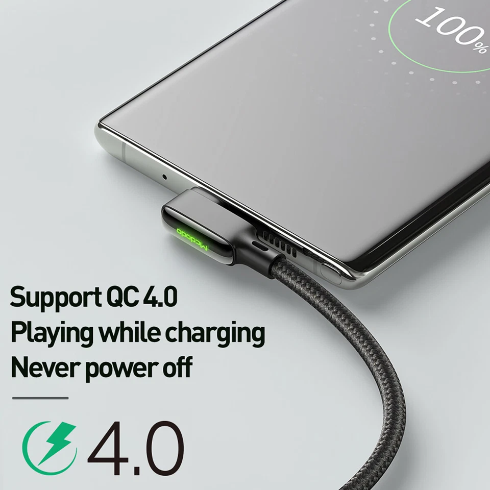 2 шт., светодиодный кабель зарядного устройства Mcdodo USB-C, шнур передачи данных для Samsung S25, S24, S23, iPhone 17 - Изображение 3 из 4