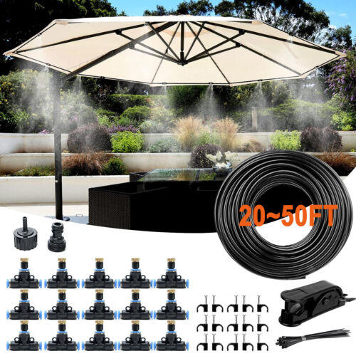 20~50FT Misting Cooling System Outdoor Patio Mist Nozzles for Garden Greenhouse