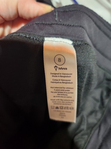 Girls Black Ivivva Pants With Side Zippers Size 8 - Picture 4 of 5