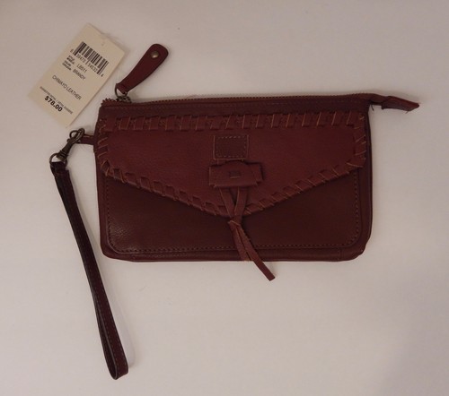 GENUINE LUCKY BRAND BROWN COGNAC CHIMAYO LEATHER WRISTLET CLUTCH WALLET $78 MSRP - Picture 13 of 29