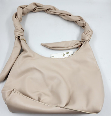 URBAN EXPRESSIONS Corey Shoulder Bag Women's Small Almond Zippered Closure