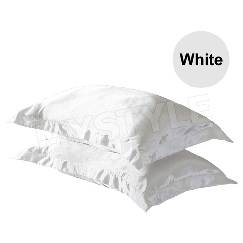 2in1 Silk Satin Pillow Cases Cover Solid Standard Bedding Smooth Soft PillowCase - Picture 10 of 15
