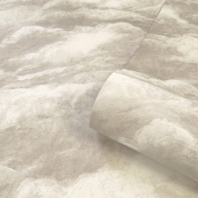 Cloudy Sky Belgravia Wallpaper 5706 Cream Abstract Fluffy Cotton Effect Vinyl