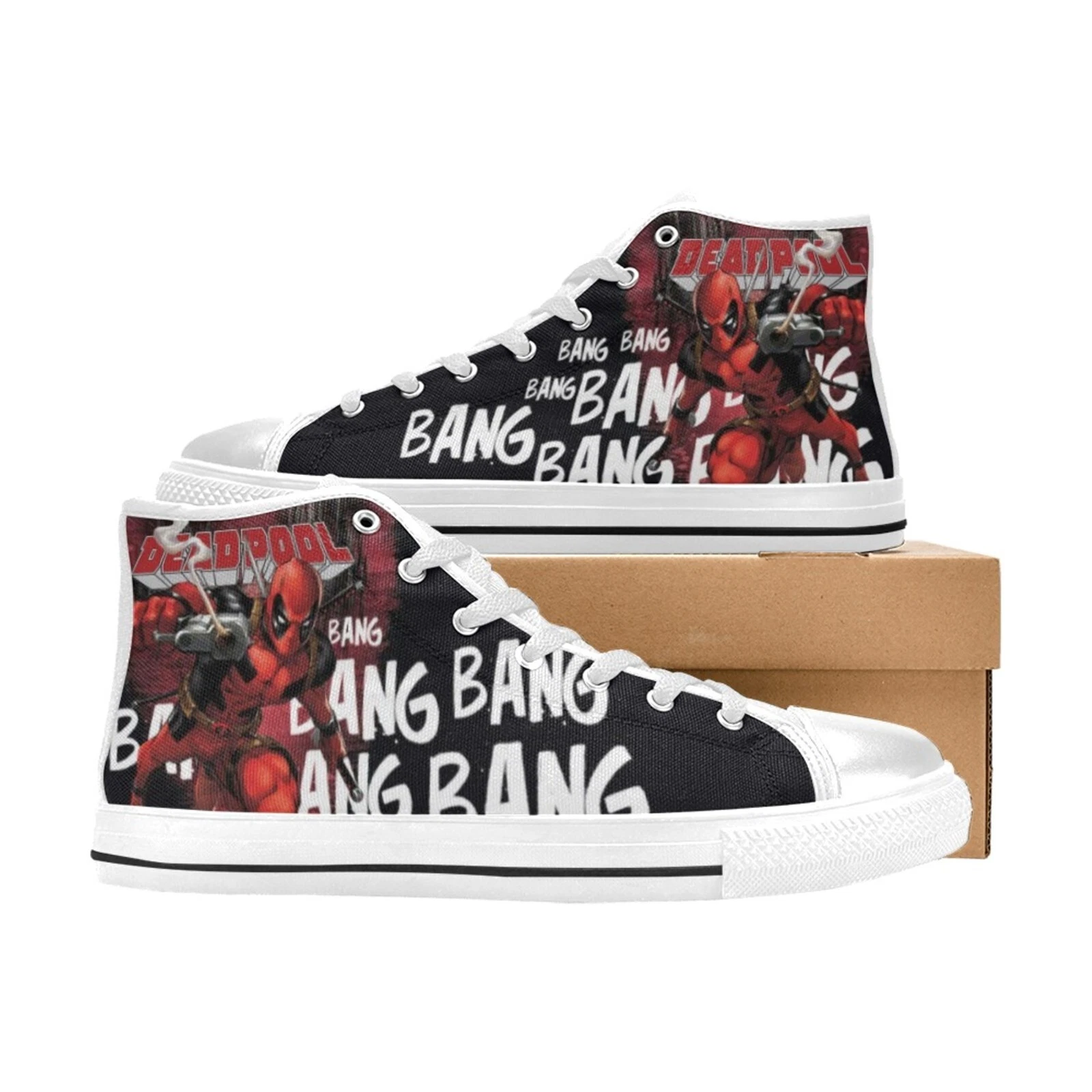 Deadpool High Top Shoes Sneakers, Birthday Gift for Him Her
