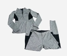 Orage Women's Heather Grey Cozy Base Layer Bottom & Long Sleeve Top Size Large