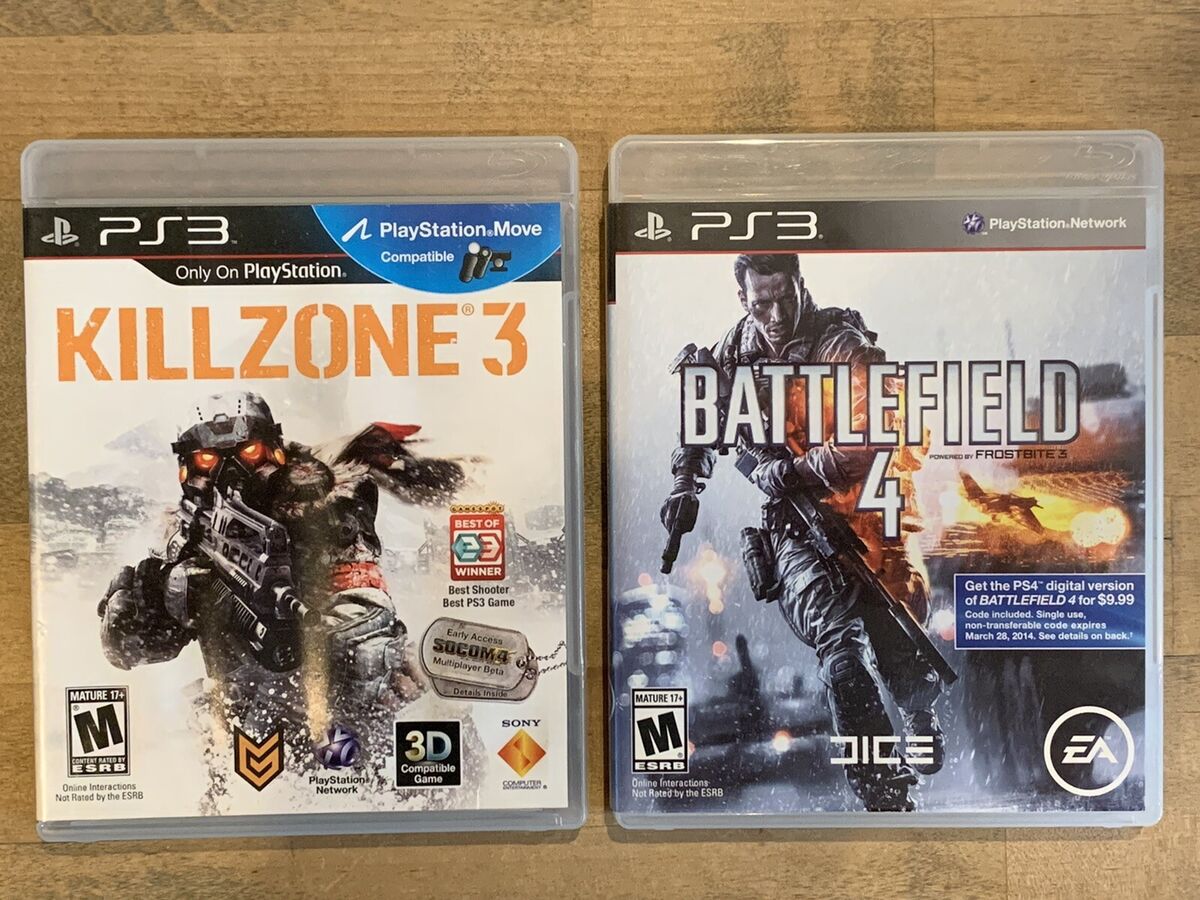 Killzone 3 (Complete) + Battlefield 4 (No Manual) PS3 Game Lot