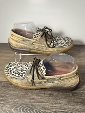Twisted X Distressed Leopard Animal Print Driving Moccasins Slip On Shoe sz 8.5