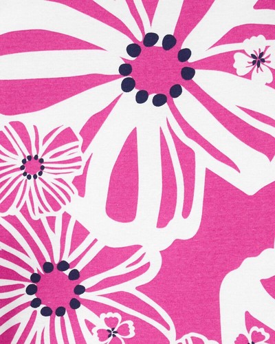 New Carter's Big Girls Floral Flamingo 4-Piece Pajama Set 6 7 8 10 12 - Picture 6 of 6