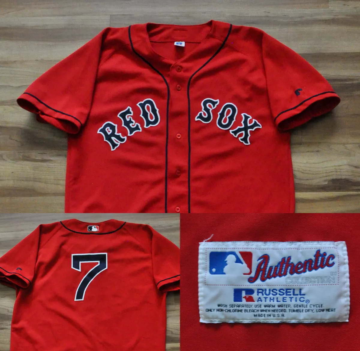 #7 TROT NIXON BOSTON RED SOX RUSSELL AUTHENTIC JERSEY RED ALT SEWN MEN 44 L