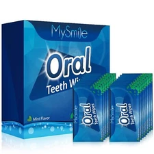 MySmile 100pcs Disposable Deep Cleaning Teeth Wipes Finger Brush Denture Wipes