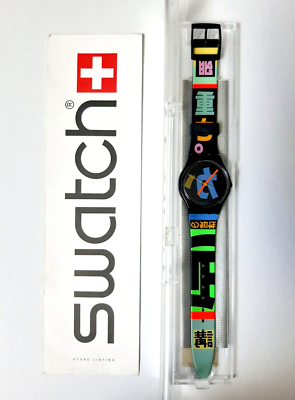 Swatch Gent Nuovo NOS Harajuku GB124 1989 Vintage Orologio da 