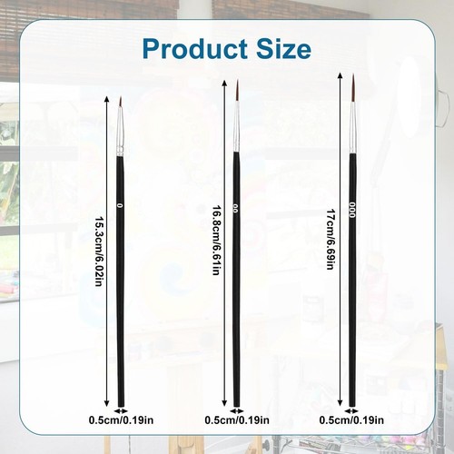 30Pcs Detail Paint Brushes, Fine Tip Paint Brush with 3 Sizes #0#00#000 Mini - Picture 3 of 19