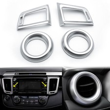 Chrome Silver Interior Air Vent Outlet Decal Cover Trim For Toyota Rav4 2013-18