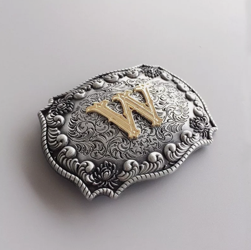 Western Initial Letter W Belt Buckle - Picture 4 of 4