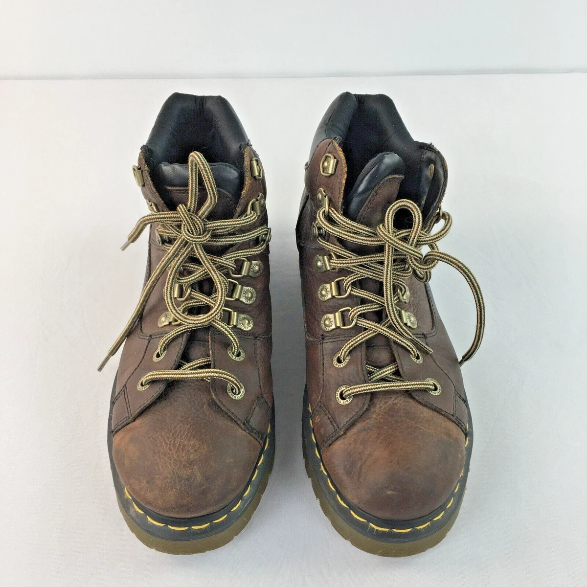 Vintage Dr Martens Leather Boots Lace Up Cushion Workwear 11303 Y2K Men s US 9