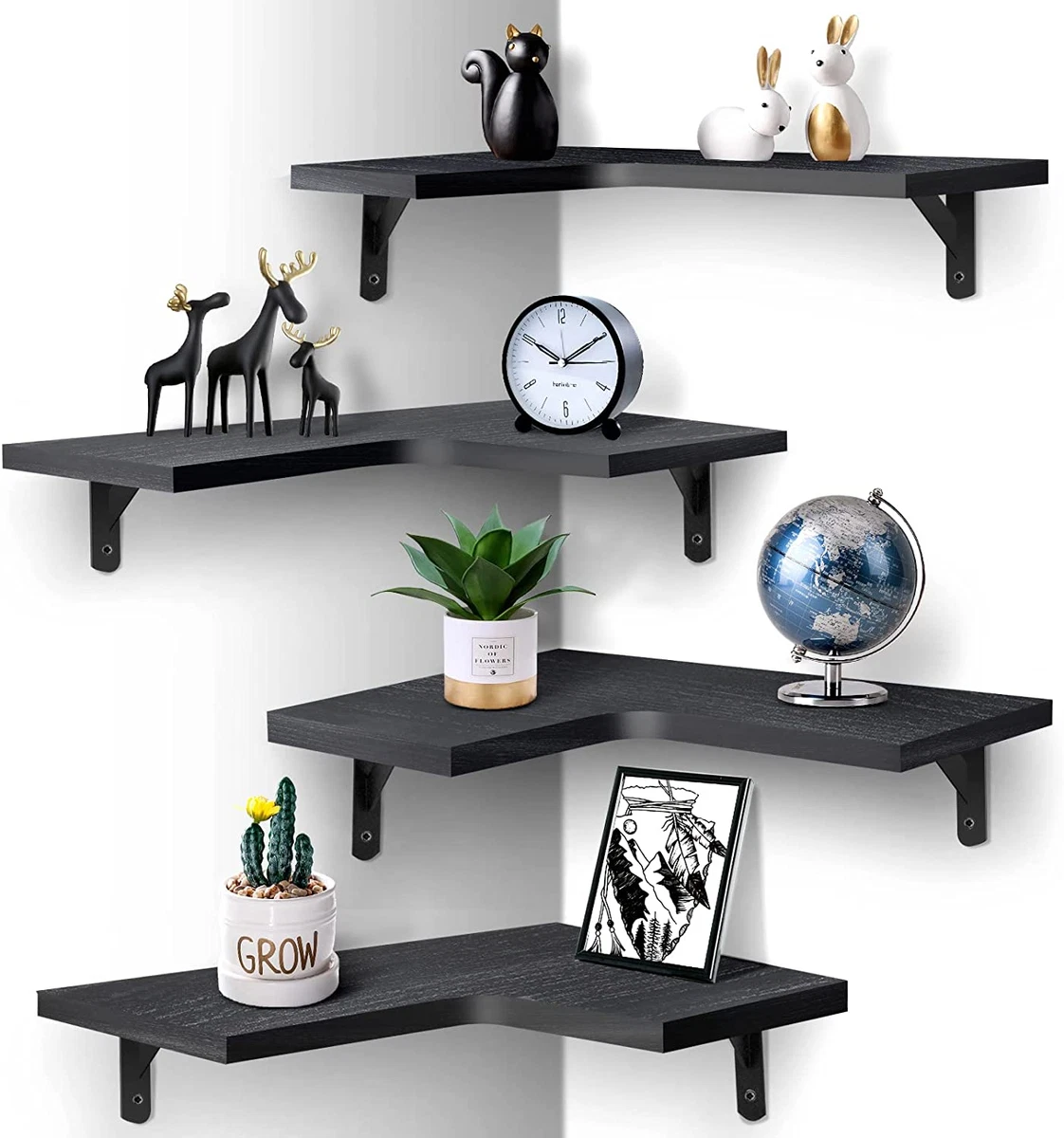 Floating Corner Shelves For Wall Decor