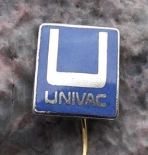 Rare UNIVAC Pioneering Historic Computer Mainframe Computing Company Pin Badge