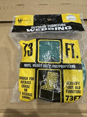 VTG Wellington Outdoor Furniture Webbing Green 73 Ft Heavy Duty 100% Poly  NOS