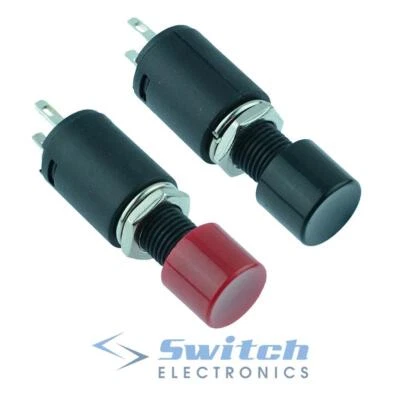 SCI Black / Red On-Off Latching Large Push Button Switch SPST 3A