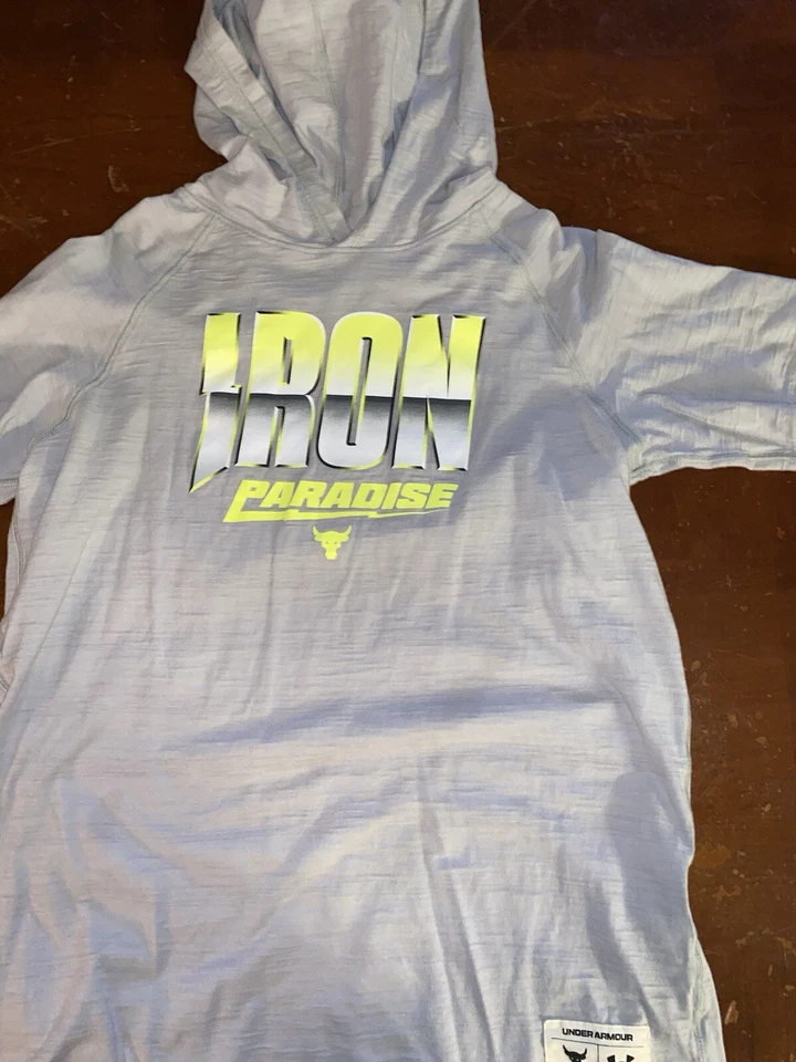 Lot of 3 boys under armour project rock short sleeve training hoodies XLarge - Image 3 of 4