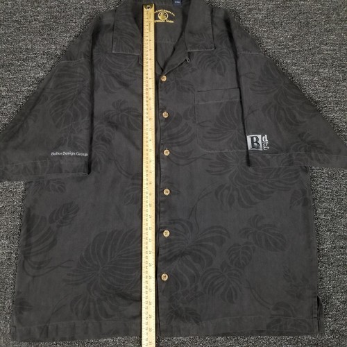 Camisa de seda Eagle Dry Goods para hombre XL negra con estampado floral abotonada informal hawaiana - Imagen 6 de 12