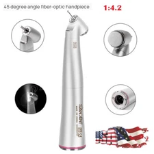 Dental 1:4.2 Increasing Handpiece 45 Degree Fiber Optic Electric Contra Angle