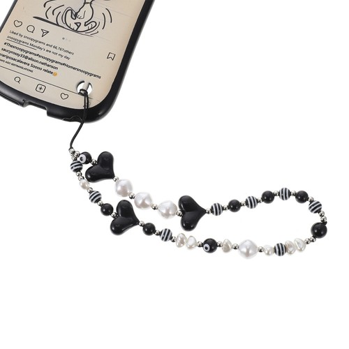 2 PCS Handy Kette Lanyard Mit Perlen Handy-Schlüsselband in Herzform - Zdjęcie 9 z 12