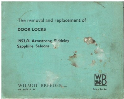 ARMSTRONG SIDDELEY SAPPHIRE 346 DOOR LOCK MECHANISM REMOVAL & REPLACEMENT GUIDE