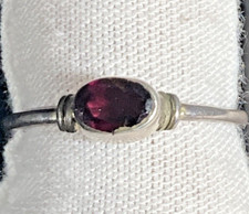 Hand Made Sterling Silver 925 Size 7 Garnet Gemstone Ring