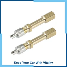 Universal Pack(2) 50mm Brass Valve Extension Tyre Tube Truck Car Adapter Part