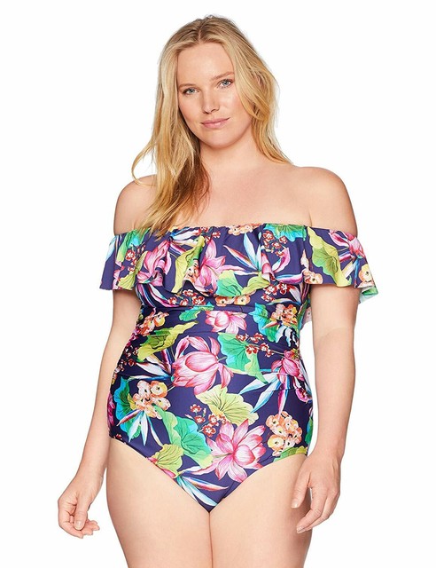plus size ruffle one piece swimsuit