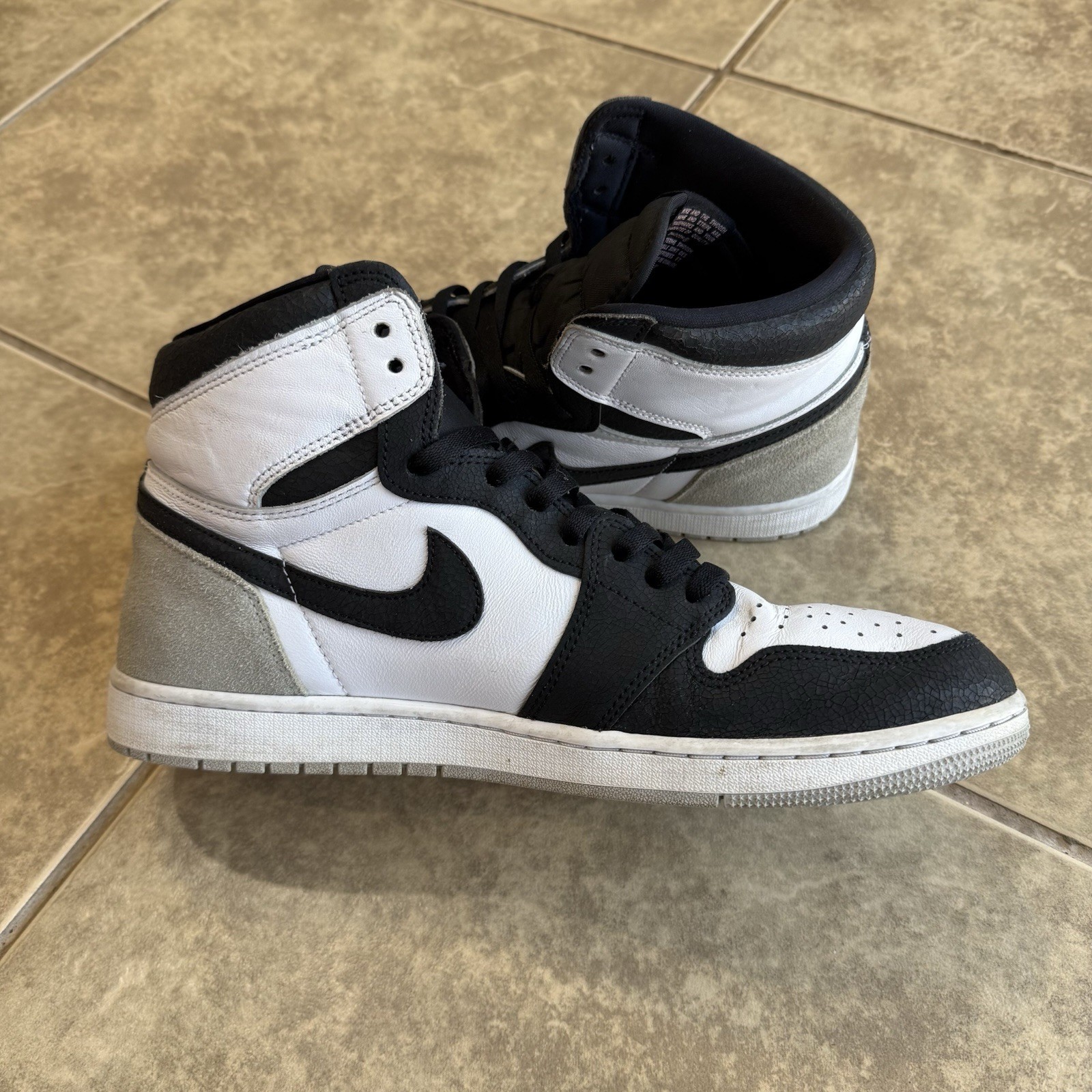 Air Jordan 1 Retro High OG White Bleached Coral-Black Used Size 14  555088-108 thumbnail 5
