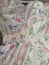 Eyelet V-Neck Fit & Flare Tiered Florql Dress City Studio Size M