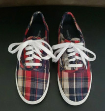 Tenis informales Mossimo Supply Co para mujer talla 8 a cuadros multicolor de lona con cordones