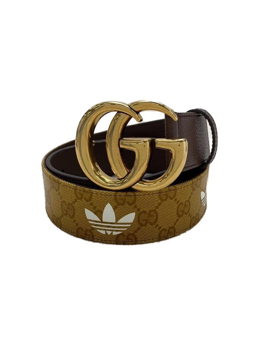 GUCCI GG Boucle Ceinture Cuir Camel Monogramme Homme 406831 UVSDT 80 32