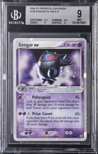 2004 EX FIRE RED & LEAF GREEN HOLO #108 GENGAR EX BGS 9