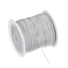 0.4mm Nylon String for Bracelets, 153 Yard Nylon Beading Thread Grey