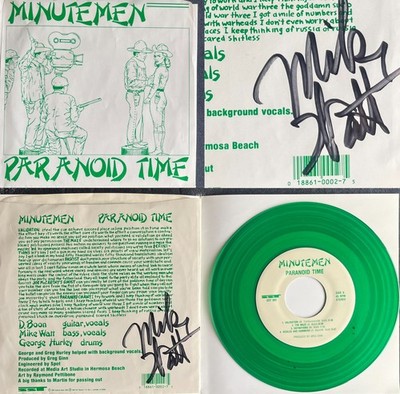 Minutemen - Paranoid Time 7'' SST002 Green Translucent vinyl SIGNED BY WATT!
