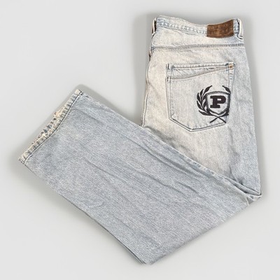 Phat Farm Mens 44x32 Jeans Baggy Skater 90's Y2K Distressed Streetwear Vintage 