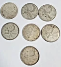 Lot of 7 Canadian Canada 80% Silver Quarters 25 Cent Coins 1940's - 1966