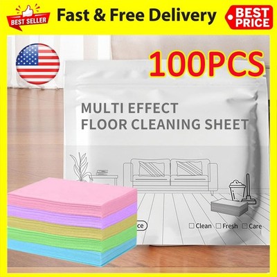Multi-Effect Floor Cleaning Sheets,100pcs Water-Soluble Floor Cleaning Sheets