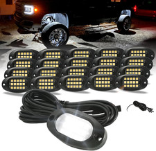 20 Pods White Rock Lights   Quick Connect, 15 SMD Chips, 5M Extension Wires, 600