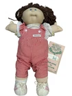 VTG 1983 Blck Signature Cabbage Patch Girl Brown Hair Blue Eyes w/Papers Gingham