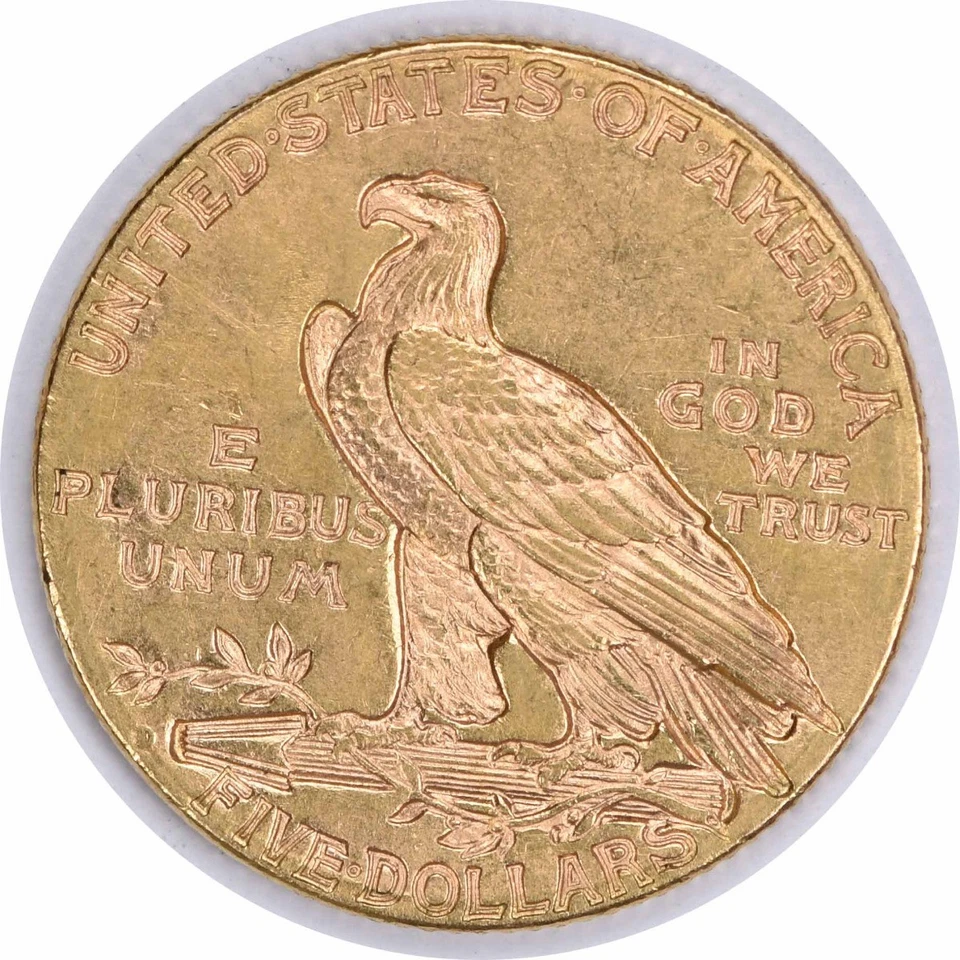 1909-D $5 Gold Indian AU Slider Uncertified #850 - Image 2 of 2