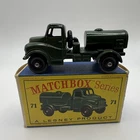 Matchbox Lesney 71a Austin 200 gallon Water Tanker with rare color D box