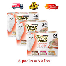 3 Packs -Fancy Feast All Life Stages Cat Wet Food - Variety Pack, 24 CT, 72 OZ